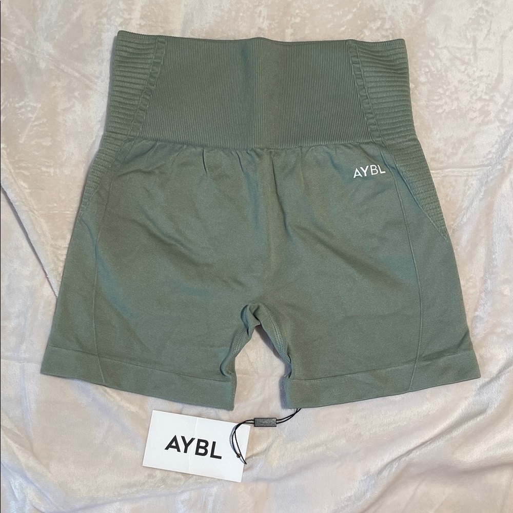 AYBL Women's Green High-Waisted Shorts